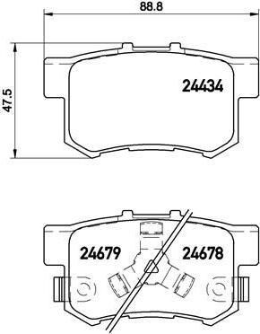 Brembo P 28 061 комплект тормозных колодок, дисковый тормоз на HONDA ACCORD VIII (CU)