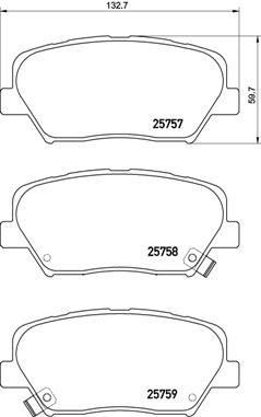 Brembo P 30 070 комплект тормозных колодок, дисковый тормоз на KIA CARENS IV