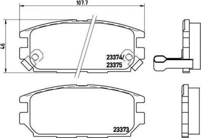 Brembo P 54 025 комплект тормозных колодок, дисковый тормоз на MITSUBISHI PROUDIA/DIGNITY (S4_A, S3_A)