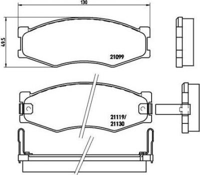 Brembo P 56 056 комплект тормозных колодок, дисковый тормоз на NISSAN BLUEBIRD Hatchback (T72, T12)