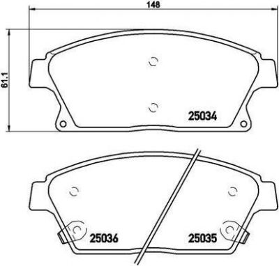 BREMBO КОМПЛЕКТ ТОРМОЗНЫХ КОЛОДОК, ДИСКОВЫЙ ТОРМОЗ (P 59 077)