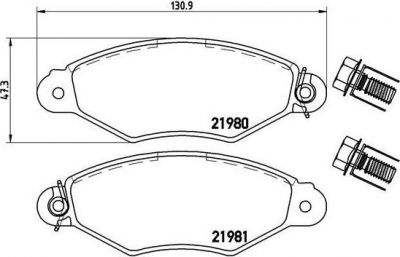 Brembo P 61 098 комплект тормозных колодок, дисковый тормоз на PEUGEOT 306 (7B, N3, N5)