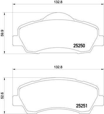 Brembo P 61 113 комплект тормозных колодок, дисковый тормоз на PEUGEOT 308 II