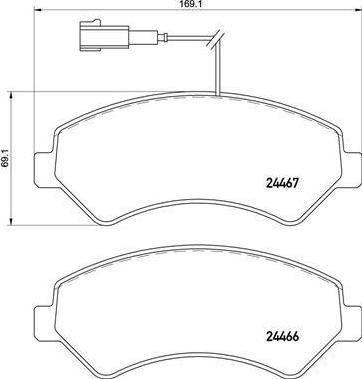 Brembo P 61 118 комплект тормозных колодок, дисковый тормоз на FIAT DUCATO c бортовой платформой/ходовая часть (250, 290)