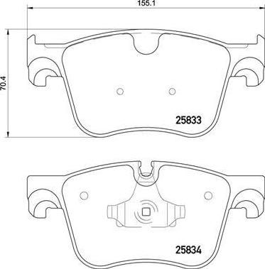 Brembo P 61 123 комплект тормозных колодок, дисковый тормоз на PEUGEOT 308 II