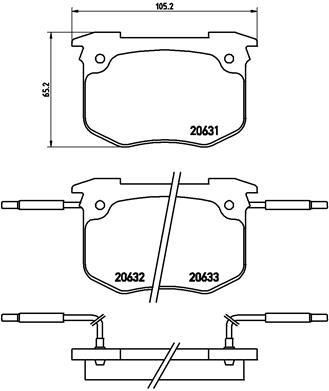 Brembo P 68 011 комплект тормозных колодок, дисковый тормоз на PEUGEOT 505 Break (551D)