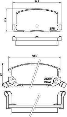 Brembo P 83 019 комплект тормозных колодок, дисковый тормоз на TOYOTA MR 2 III (ZZW3_)