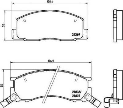 Brembo P 83 029 комплект тормозных колодок, дисковый тормоз на TOYOTA PREVIA (TCR2_, TCR1_)