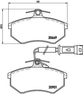 Brembo P 85 016 комплект тормозных колодок, дисковый тормоз на AUDI 80 (89, 89Q, 8A, B3)