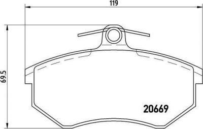 Brembo P 85 092 комплект тормозных колодок, дисковый тормоз на AUDI 80 (89, 89Q, 8A, B3)