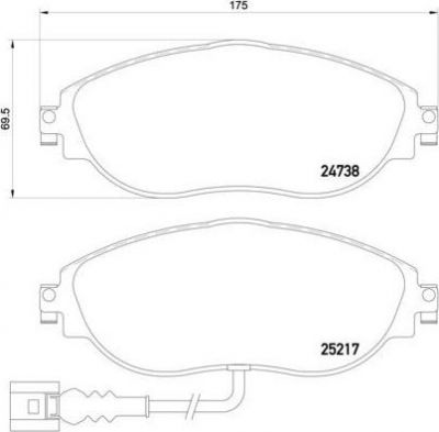 Brembo P 85 131 Колодки тормозные SKODA OCTAVIA 12-/VW GOLF 12-/PASSAT 08- передние