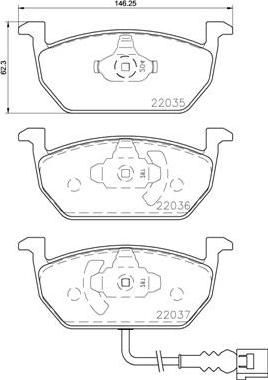 Brembo P 85 137 комплект тормозных колодок, дисковый тормоз на VW GOLF SPORTSVAN (AM1)