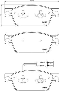 Brembo P 85 141 комплект тормозных колодок, дисковый тормоз на VW TRANSPORTER VI c бортовой платформой/ходовая часть (SFD, SFE