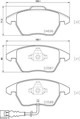 Brembo P 85 146 комплект тормозных колодок, дисковый тормоз на VW PASSAT Variant (365)