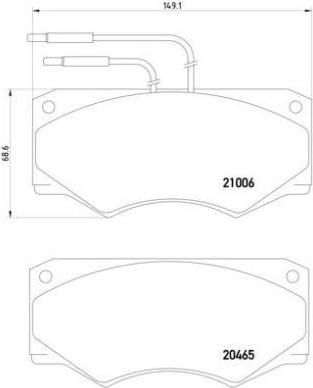 Brembo P A6 002 комплект тормозных колодок, дисковый тормоз на IVECO DAILY II фургон/универсал