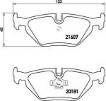 BREMBO Комплект тормозных колодок 3 (E36) 316 i Kw 73 09/90 - 09/93 R (34211160340, P06013)