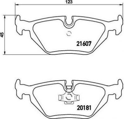 BREMBO Комплект тормозных колодок 3 (E36) 316 i Kw 73 09/90 - 09/93 R (34211160340, P06013)