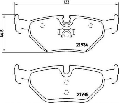 BREMBO Тормозные колодки 3 (E46) 316 i Kw 77 04/00 - 02/05 R (571960, P06025)