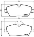 BREMBO Комплект тормозных колодок 1 (E81, E87) 116d Kw 85 03/09 - > F (34116767143, P06034)