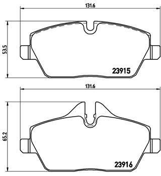 BREMBO Комплект тормозных колодок 1 (E81, E87) 116d Kw 85 03/09 - > F (34116767143, P06034)