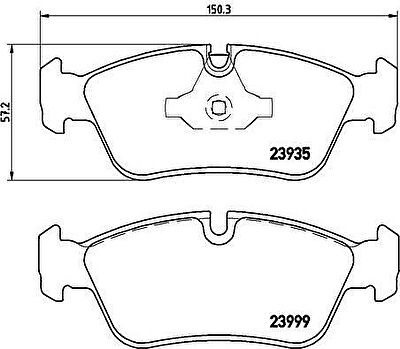 BREMBO Колодки торм передние дисковые E87(120i)/E90 (320i) 05/04- (34116769951, P06035)