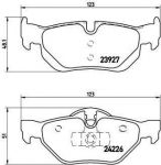 BREMBO Колодки тормозные зад. E87/E90 1,6-2,5L 04-> (34216774692, P06038)