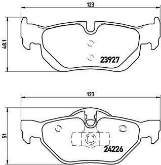 BREMBO Колодки тормозные зад. E87/E90 1,6-2,5L 04-> (34216774692, P06038)