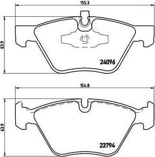 BREMBO Колодки тормозные Fr 1/ 3 (34116771972, P06040)