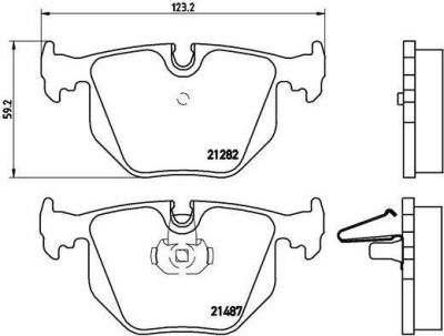 BREMBO Колодки тормозные 3 (E46) 3 (34213403241, P06044)