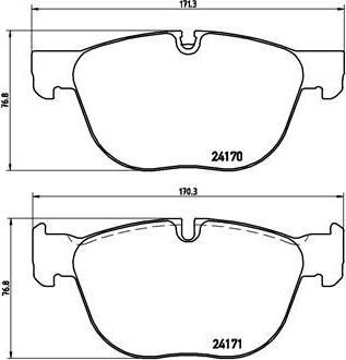 BREMBO Колодки передние X5(70) X6(71) (34114074370, P06049)