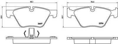 BREMBO Колодки тормозные дисковые 5 (F10) (34116856591, P06060)