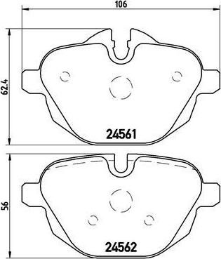 BREMBO Колодки задние 5-Serie (F10/F11)/X3(F25) all 10-> (34216788284, P06064)