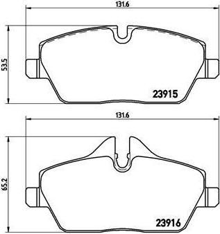 BREMBO Колодки тормозные MINI (R56), MINI CLUBMAN (R55), MINI Convertible (R57) (34116767144, P06067)