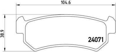 BREMBO Колодки задние CHEVROLET LACETTI ->07 (96405131, P10001)