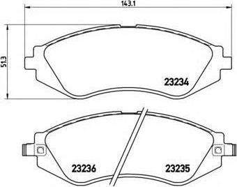 BREMBO Колодки передние CHEVROLET Lacetti 03- (96245178, P15002)