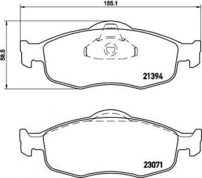 BREMBO Комплект тормозных колодок FORD COUGAR (EC_) 2.0 16V Kw 96 08/98 - 12/01 F (1073731, P24037)