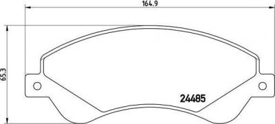 BREMBO Колодки тормозные FORD TRANSIT Box 2.2 TDCi Kw 63 07/06 (1371403, P24065)