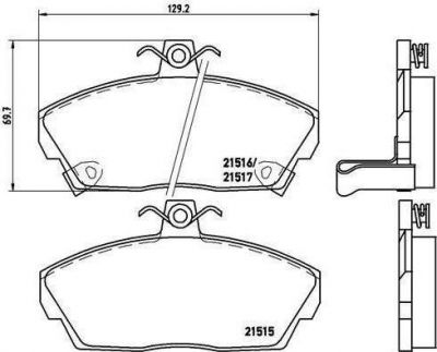 BREMBO Комплект тормозных колодок HONDA CIVIC IV Fastback (MA, MB) 1.4 i (MA8) Kw 55 09/95 - 01/97 F (571438, P28020)