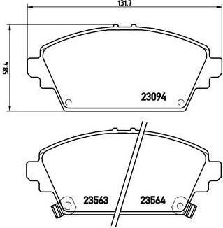 BREMBO Тормозные колодки HONDA ACCORD VII (CG, CK) 1.8 i Kw 100 10/98 - 12/02 F (572428, P28029)