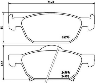 BREMBO Колодки тормозные Fr Honda Accord IX 07.08-> (45022TL1G00, P28044)