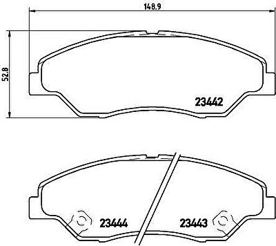 BREMBO Тормозные колодки ASIA MOTORS RETONA Closed Off-Road Vehicle 2.0 Kw 94 06/95 - 06/00 F (0K0453323Z, P30015)