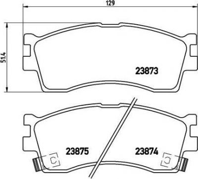 BREMBO Комплект тормозных колодок KIA CARENS I (FC) 1.8 i Kw 81 11/00 - 07/02 F (0K2N13328Z, P30016)