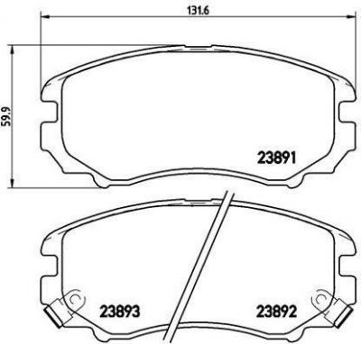 BREMBO Колодки передние 17.5 HYUNDAI TUCSON/SONATA/ELANTRA KIA SPORTAGE/MAGENTI (581011FE00, P30018)