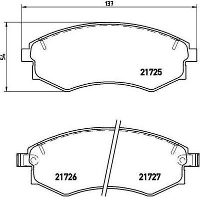 BREMBO Комплект тормозных колодок HYUNDAI COUPE (RD) 1.6 16V Kw 85 03/98 - 04/02 F (410603C490, P30022)