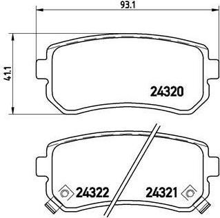 BREMBO Колодки торм. KIA CEED 06-/RIO 05-/CERATO 09-/HYUNDAI i30 07- задние к-т (583021HA00, P30025)