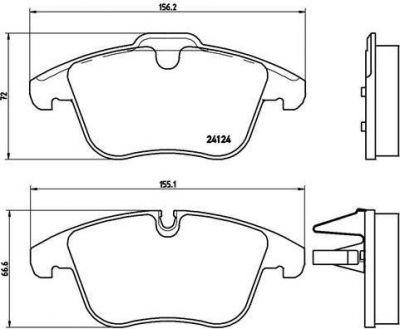 BREMBO Колодки тормозные JAGUAR XF 2.7 D Kw 152 03/08 (C2C27290, P36022)