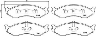 BREMBO Колодки тормозные Fr Jeep Ch/ Gr Ch/ Wr (4713175, P37004)