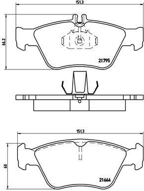 BREMBO Тормозные колодки MERCEDES-BENZ C-CLASS (W202) C 200 Kompressor (202.025) Kw 132 10/95 - 05/00 F (571877, P50023)