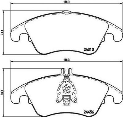 BREMBO Колодки тормозные MERCEDES-BENZ C CLASS (W204) C 280 (204.054) Kw 170 01/07 (0054201020, P50069)