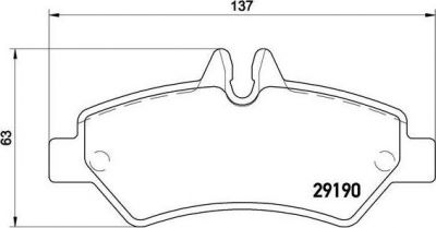 BREMBO Колодки тормозные MERCEDES-BENZ SPRINTER 3,5 (0044206920, P50084)